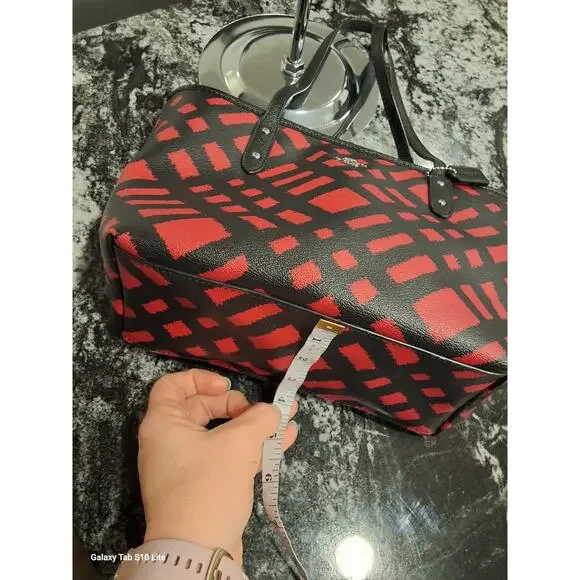 Coach mini city zip tote in wild plaid - Picture 10 of 10